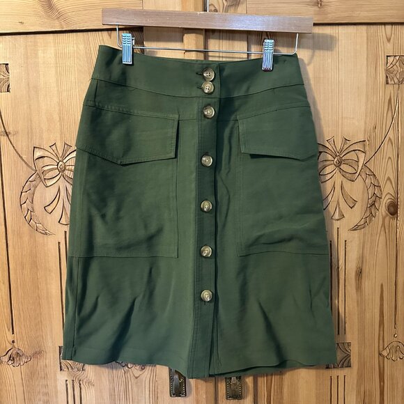 Target a new day Button Front Cargo Skirt Women’s SZ 2 in Olive Green - Picture 2 of 4